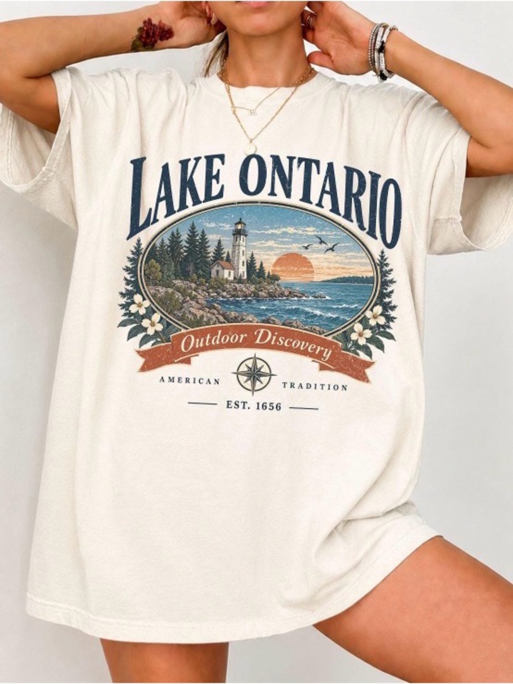 Comfort Colors Lake Ontario Comfort Color Shirt, Vintage Great Lakes Graphic Tee